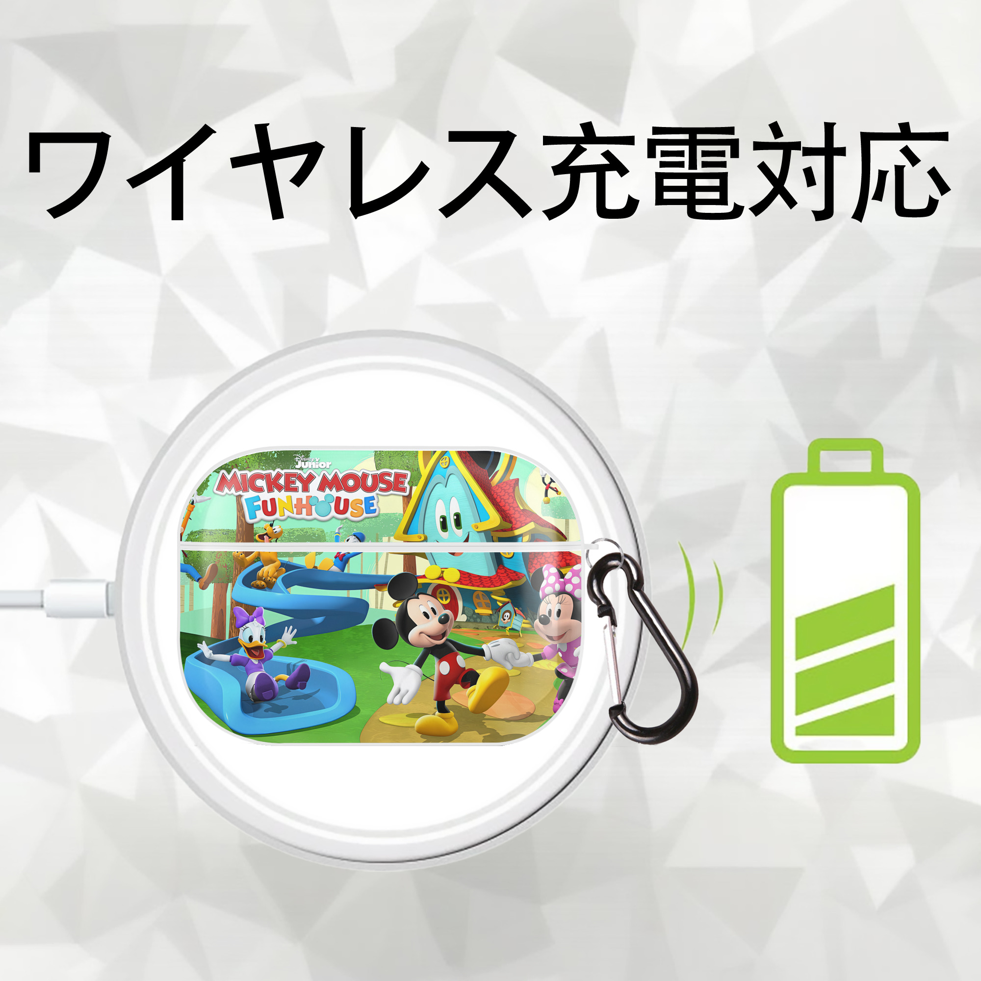 ミッキーマウス Mickey Mouse 【AirPods Pro用】ハードシェル保護ケース 耐衝撃・防指紋・カラビナ付き商品仕様