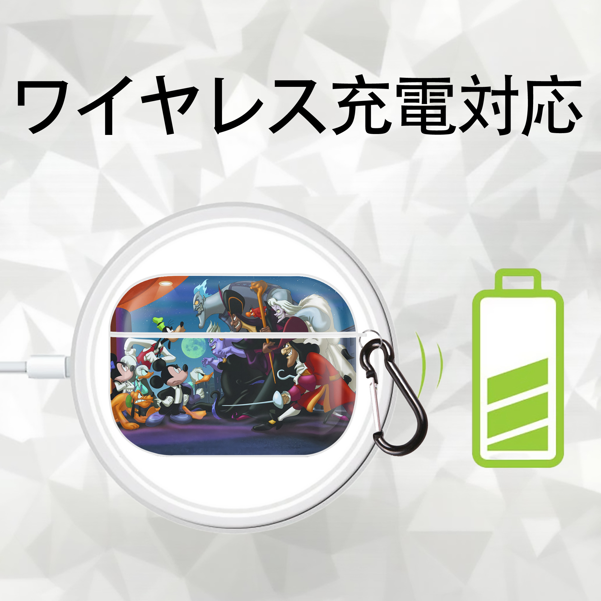 ミッキーマウス Mickey Mouse 【AirPods Pro用】ハードシェル保護ケース 耐衝撃・防指紋・カラビナ付き商品仕様