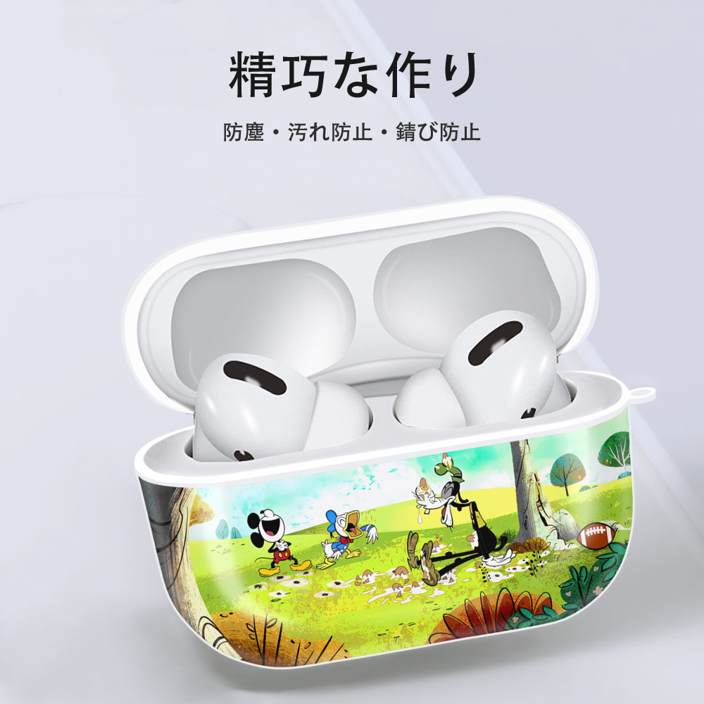 ミッキーマウス Mickey Mouse 【AirPods Pro用】ハードシェル保護ケース 耐衝撃・防指紋・カラビナ付き商品仕様