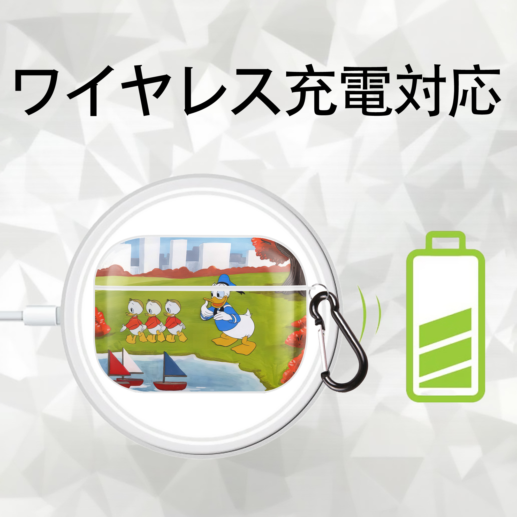 ミッキーマウス Mickey Mouse 【AirPods Pro用】ハードシェル保護ケース 耐衝撃・防指紋・カラビナ付き商品仕様