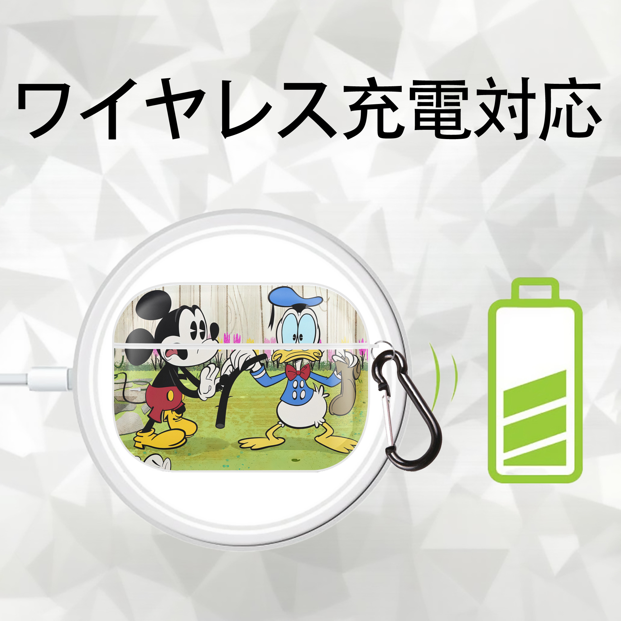 ミッキーマウス Mickey Mouse 【AirPods Pro用】ハードシェル保護ケース 耐衝撃・防指紋・カラビナ付き商品仕様