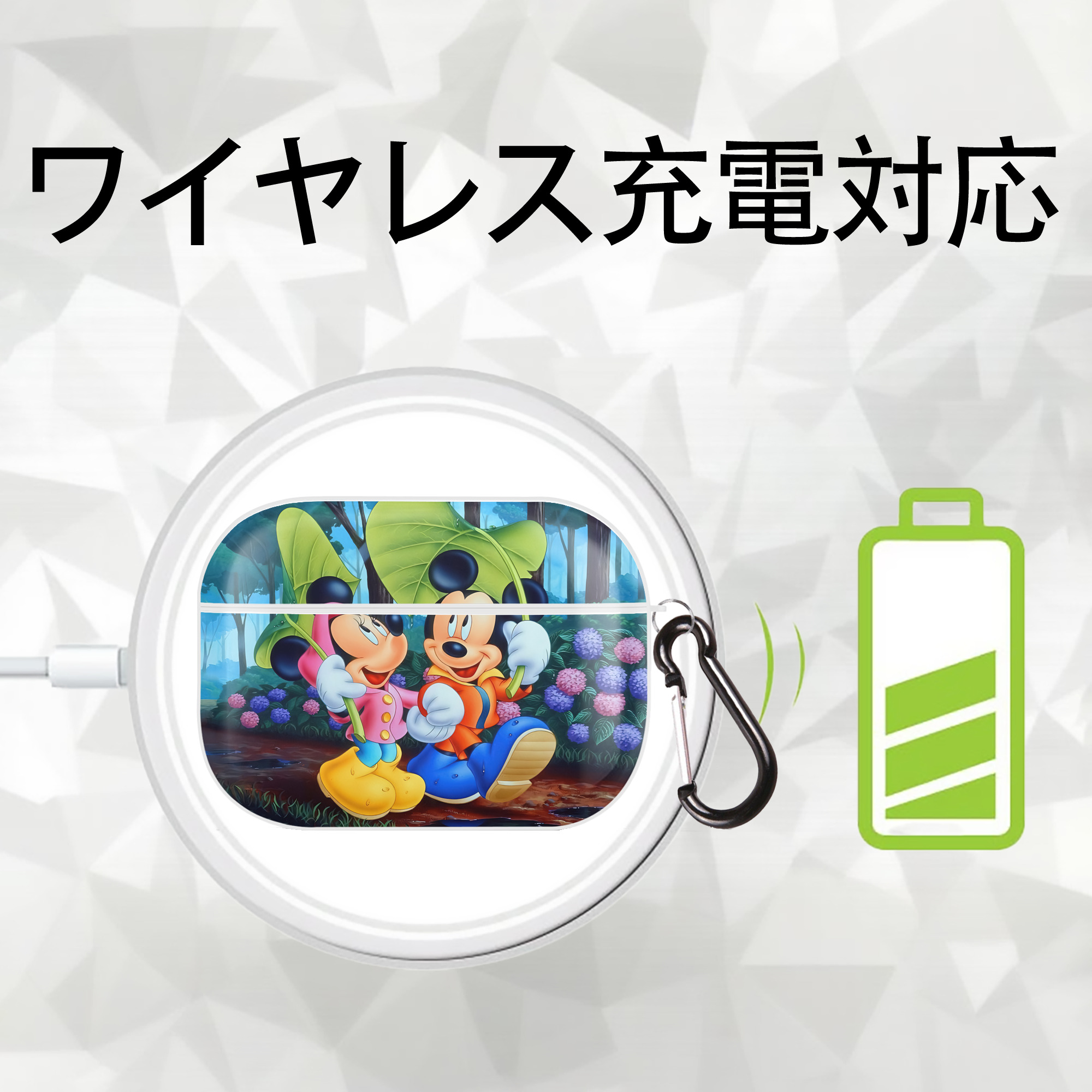 ミッキーマウス Mickey Mouse 【AirPods Pro用】ハードシェル保護ケース 耐衝撃・防指紋・カラビナ付き商品仕様