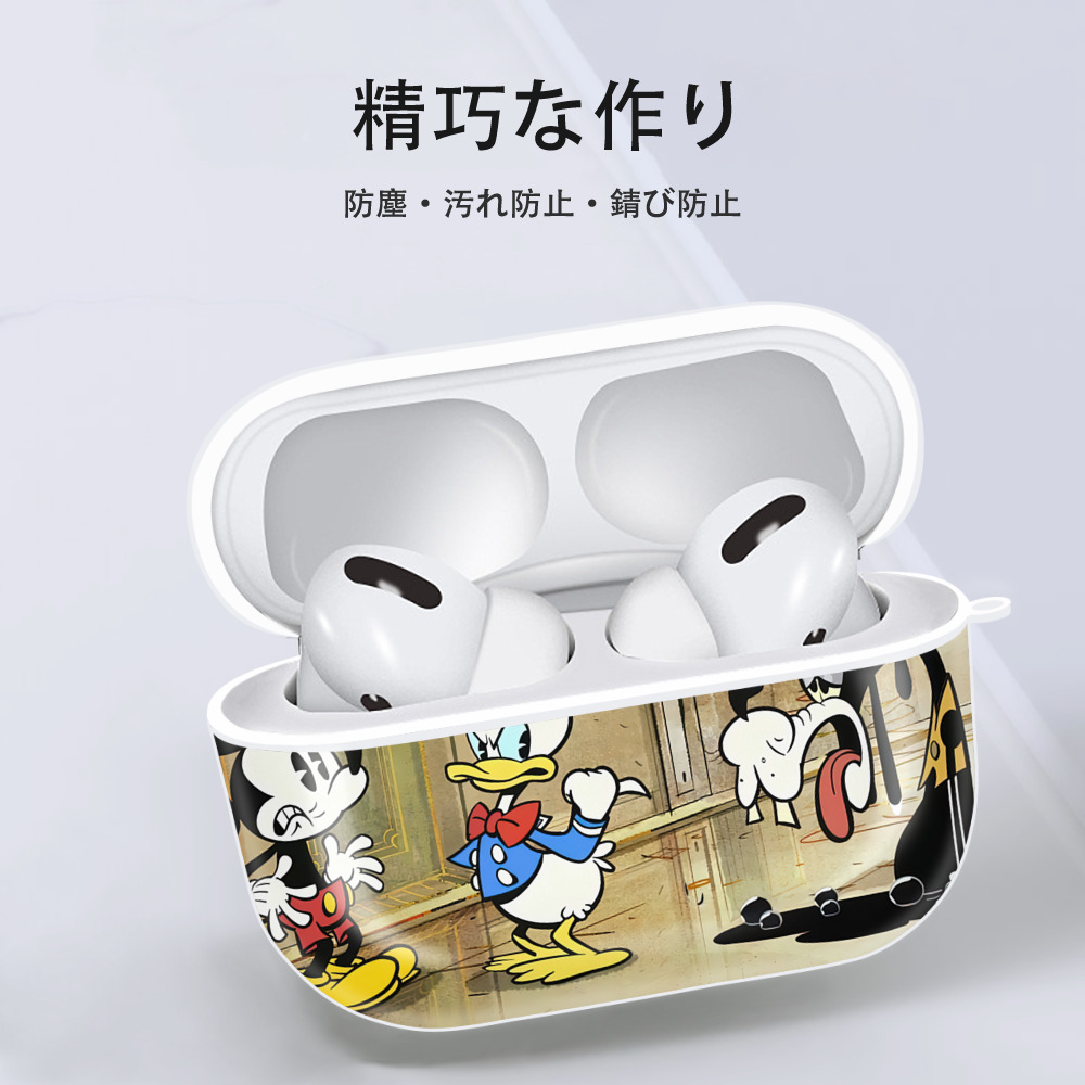 ミッキーマウス Mickey Mouse 【AirPods Pro用】ハードシェル保護ケース 耐衝撃・防指紋・カラビナ付き商品仕様