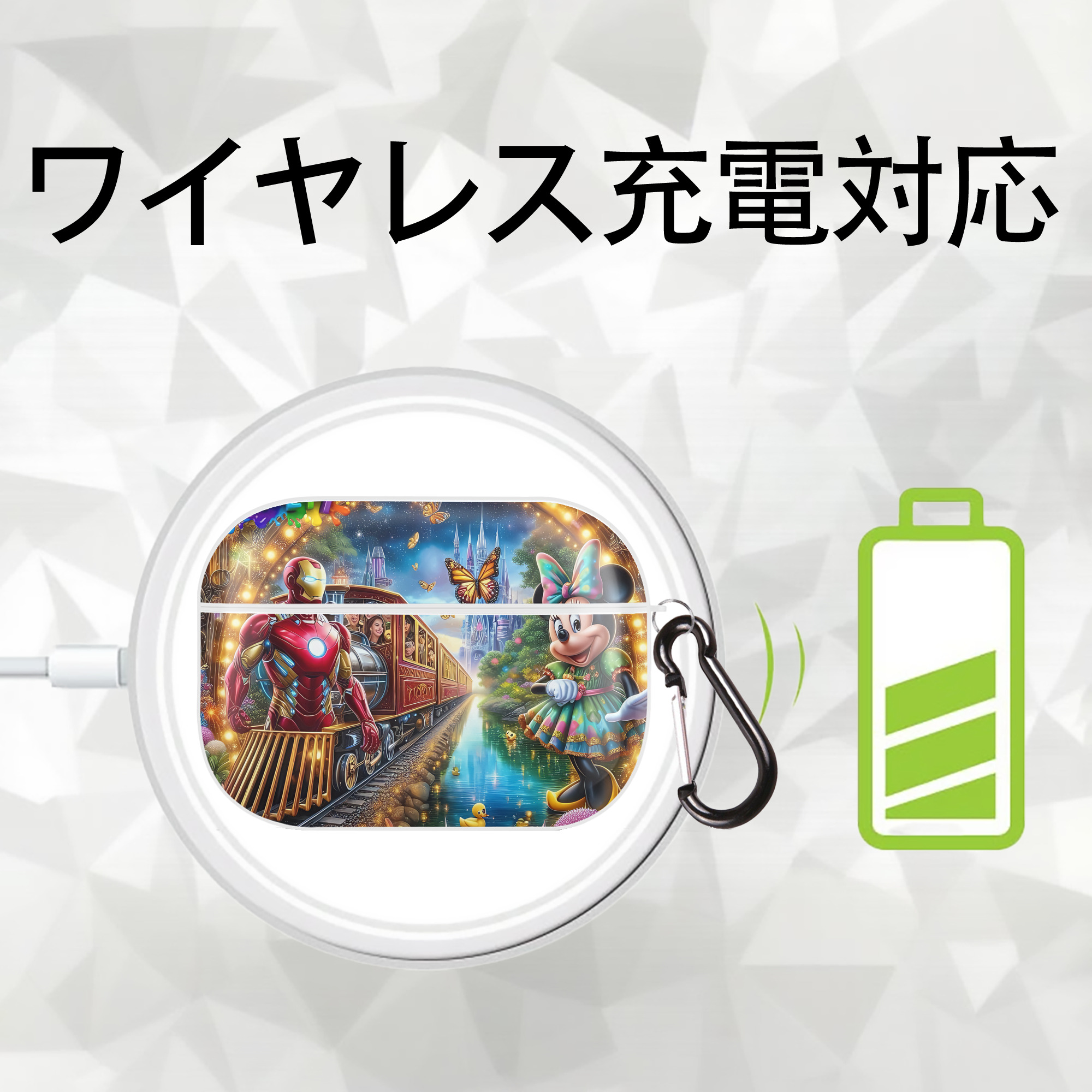 ミッキーマウス Mickey Mouse 【AirPods Pro用】ハードシェル保護ケース 耐衝撃・防指紋・カラビナ付き商品仕様