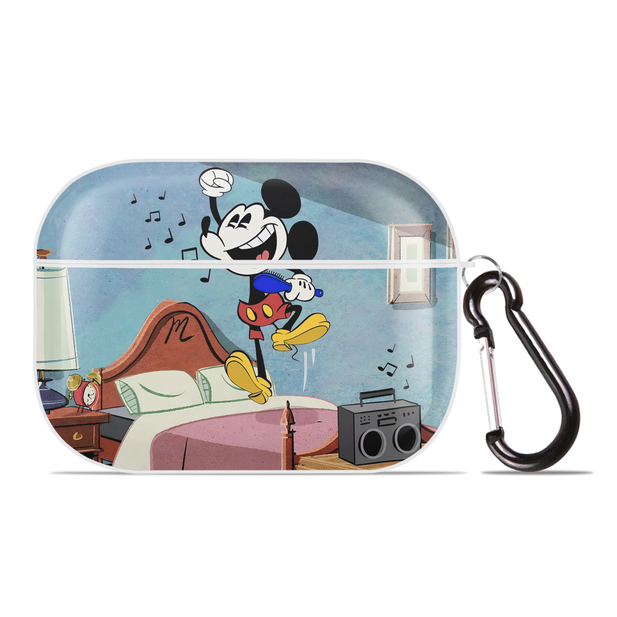（画像用） ミッキーマウス Mickey Mouse 【AirPods Pro用】ハードシェル保護ケース 耐衝撃・防指紋・カラビナ付き商品仕様
