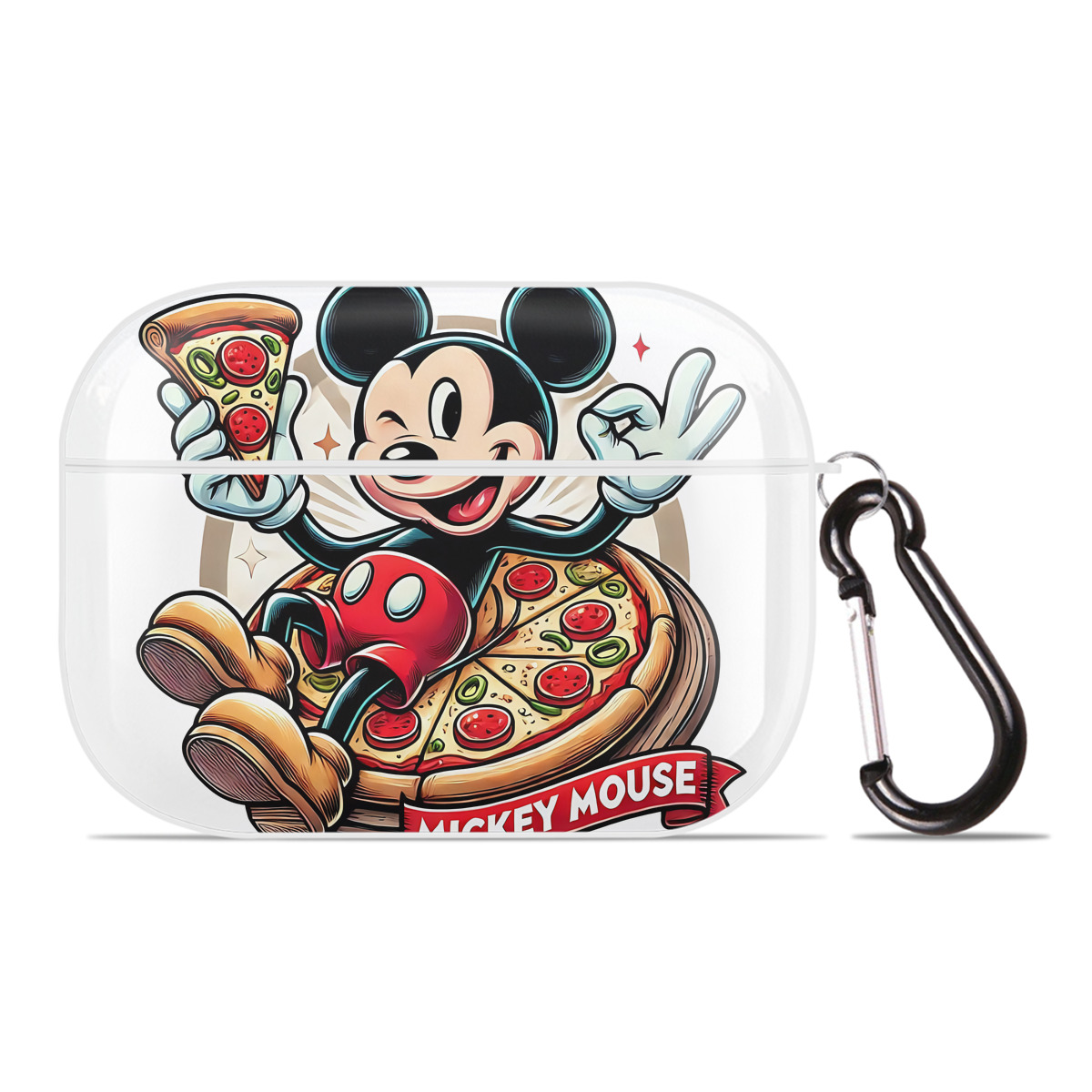 （画像用） ミッキーマウス Mickey Mouse 【AirPods Pro用】ハードシェル保護ケース 耐衝撃・防指紋・カラビナ付き商品仕様