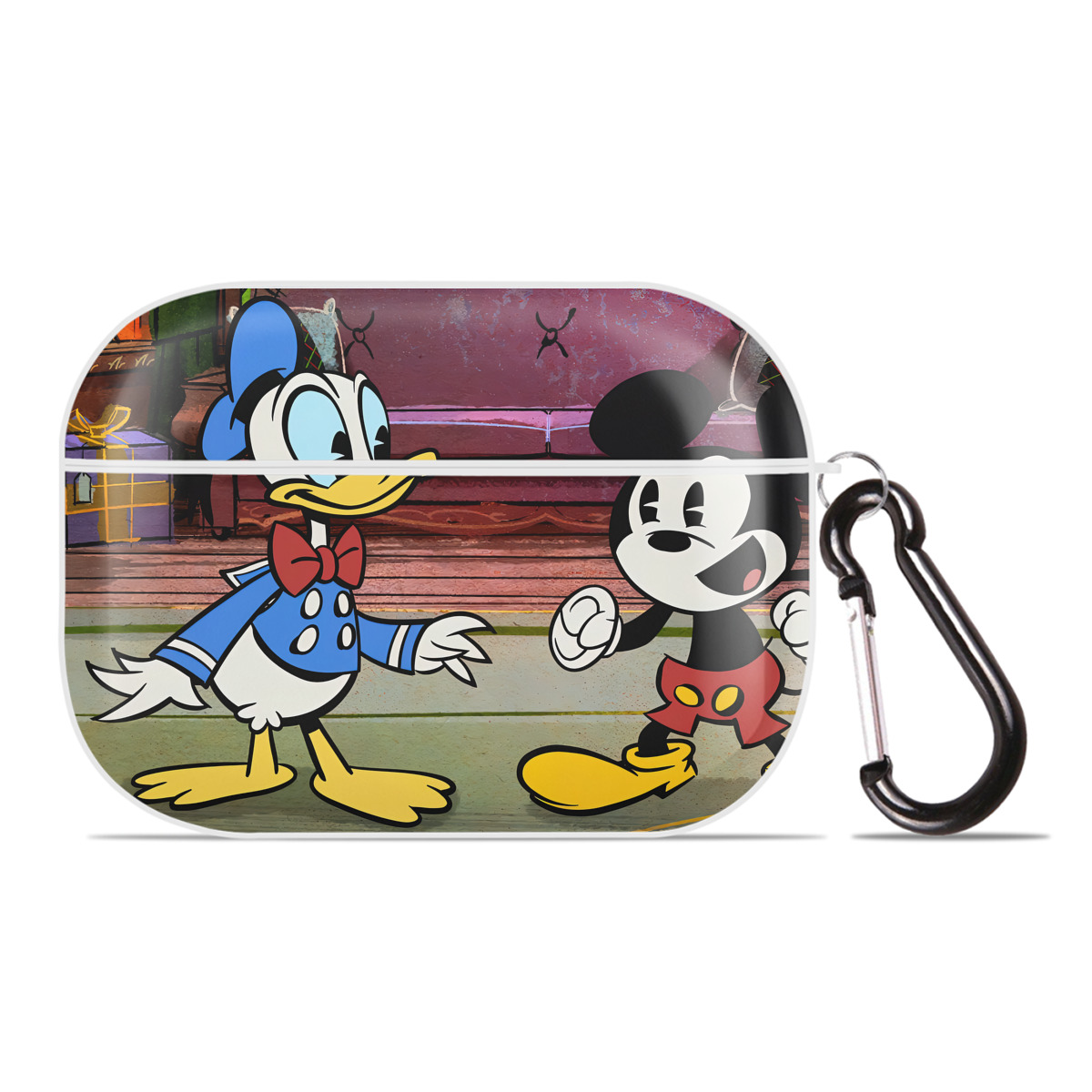 （画像用） ミッキーマウス Mickey Mouse 【AirPods Pro用】ハードシェル保護ケース 耐衝撃・防指紋・カラビナ付き商品仕様
