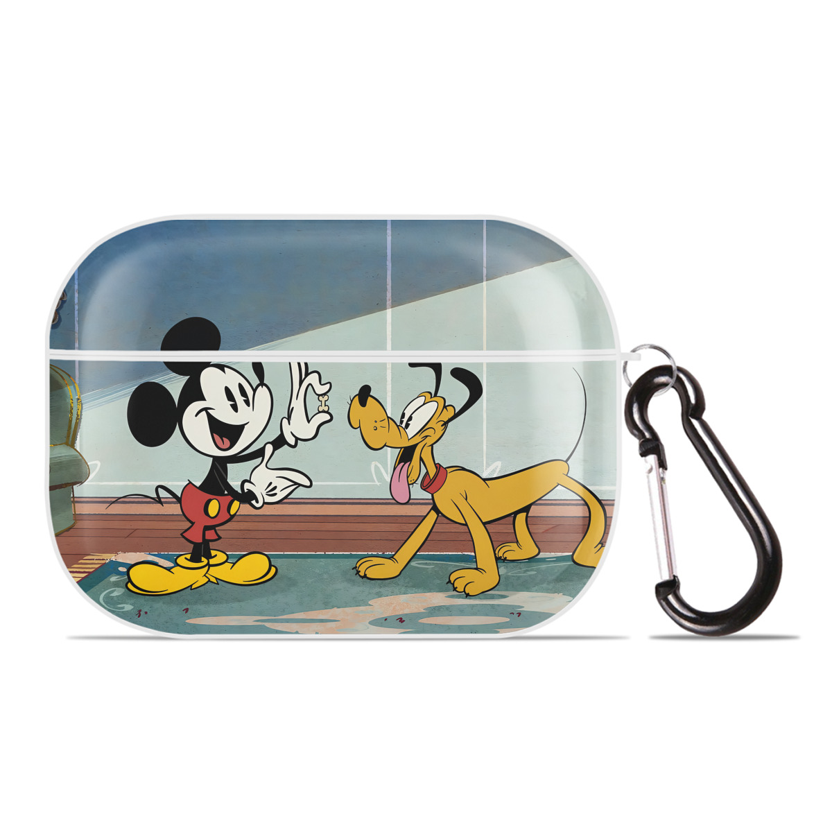（画像用） ミッキーマウス Mickey Mouse 【AirPods Pro用】ハードシェル保護ケース 耐衝撃・防指紋・カラビナ付き商品仕様