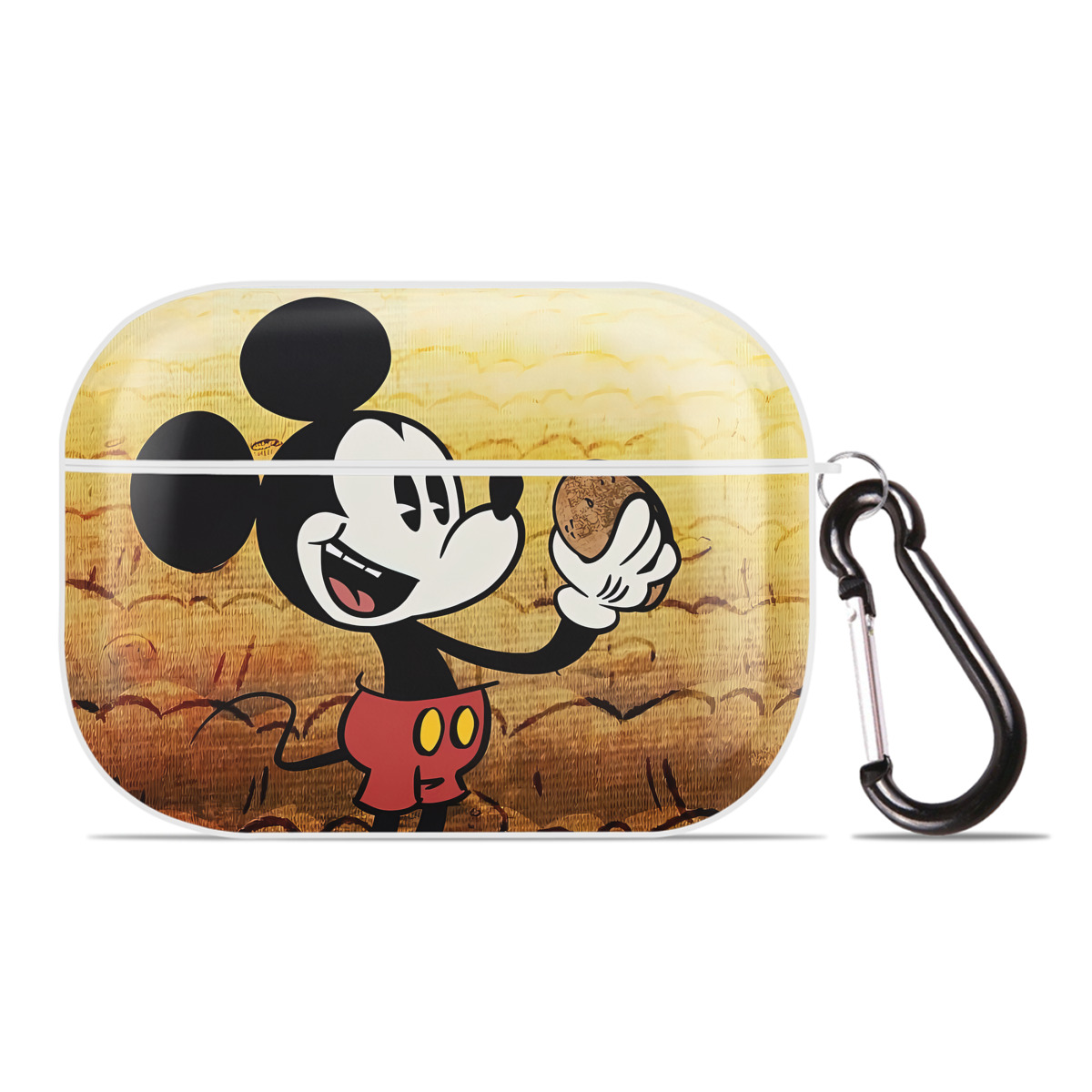 （画像用） ミッキーマウス Mickey Mouse 【AirPods Pro用】ハードシェル保護ケース 耐衝撃・防指紋・カラビナ付き商品仕様