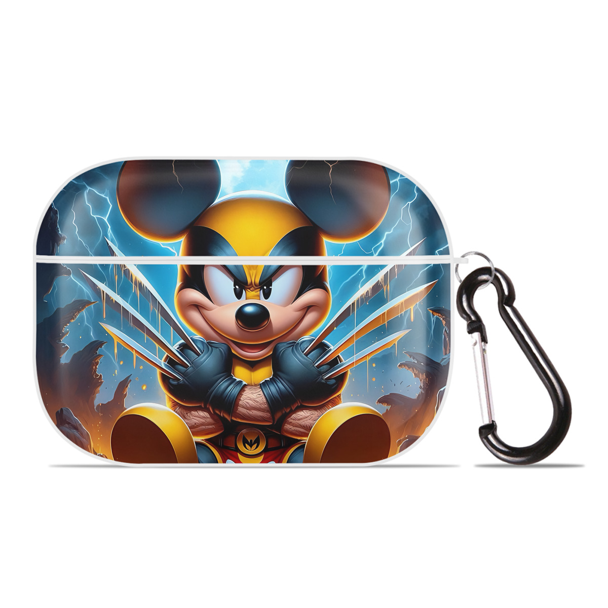 （画像用） ミッキーマウス Mickey Mouse 【AirPods Pro用】ハードシェル保護ケース 耐衝撃・防指紋・カラビナ付き商品仕様