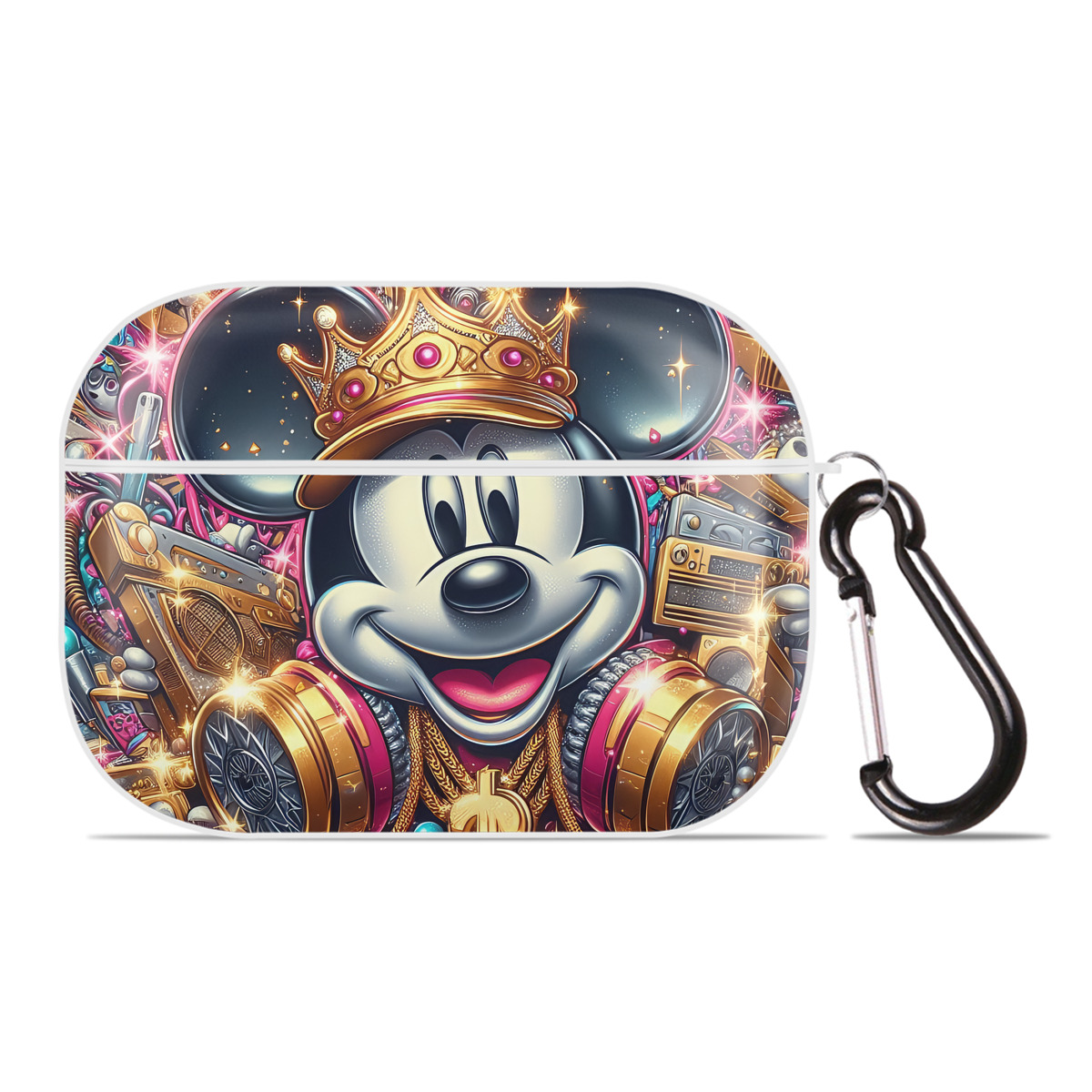 （画像用） ミッキーマウス Mickey Mouse 【AirPods Pro用】ハードシェル保護ケース 耐衝撃・防指紋・カラビナ付き商品仕様