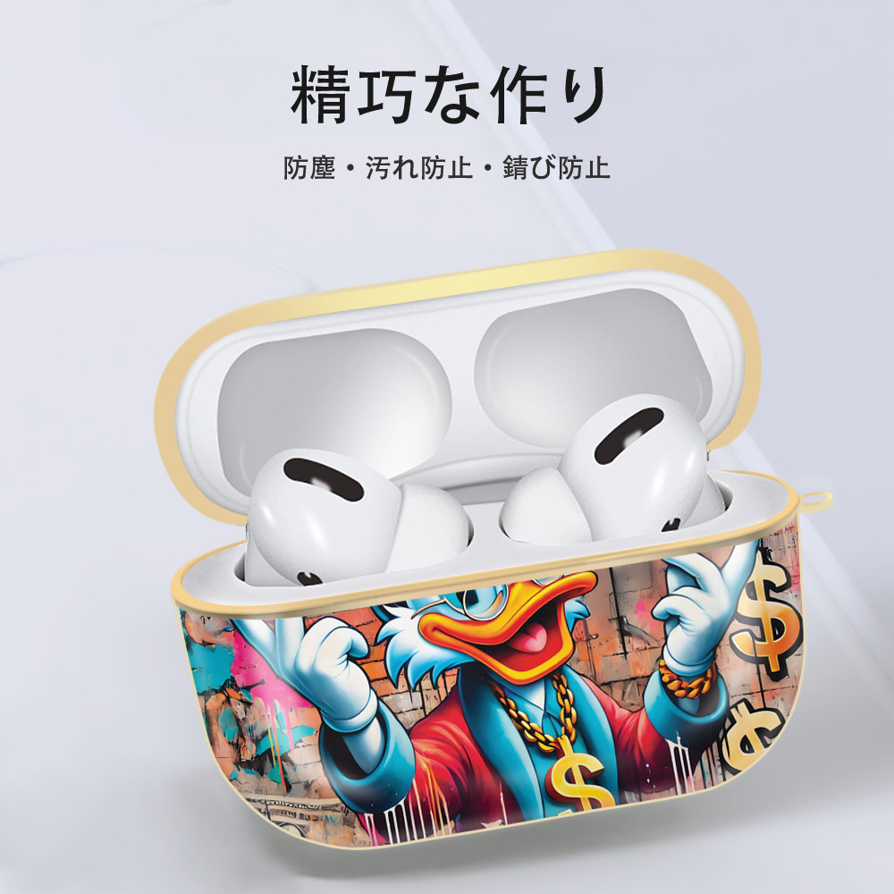 ミッキーマウス Mickey Mouse 【AirPods Pro用】ハードシェル保護ケース｜耐衝撃・防指紋・カラビナ付き商品仕様