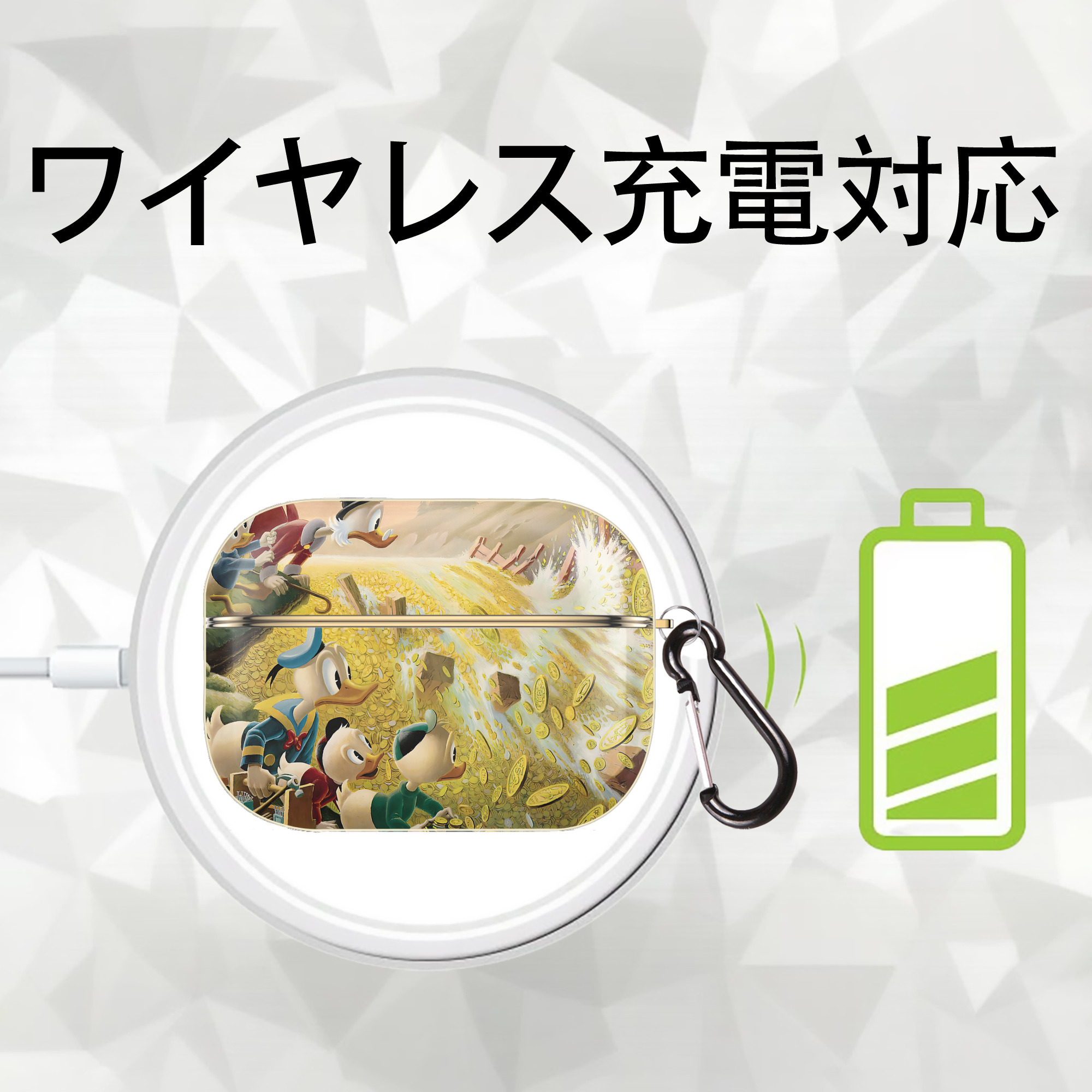 ミッキーマウス Mickey Mouse 【AirPods Pro用】ハードシェル保護ケース｜耐衝撃・防指紋・カラビナ付き商品仕様
