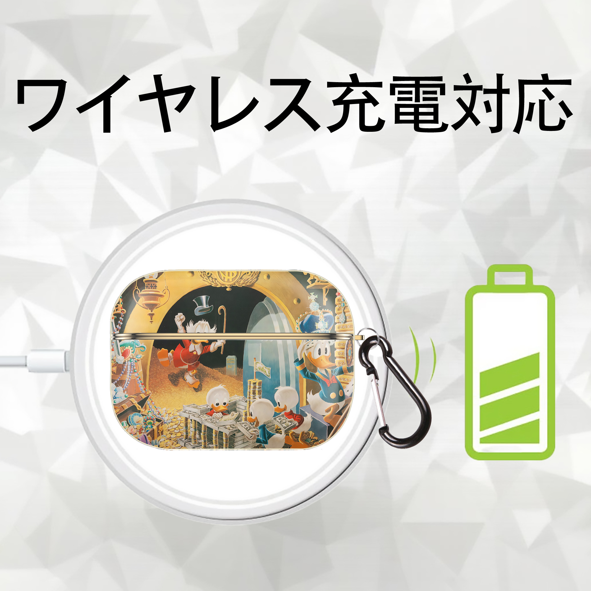 ミッキーマウス Mickey Mouse 【AirPods Pro用】ハードシェル保護ケース｜耐衝撃・防指紋・カラビナ付き商品仕様
