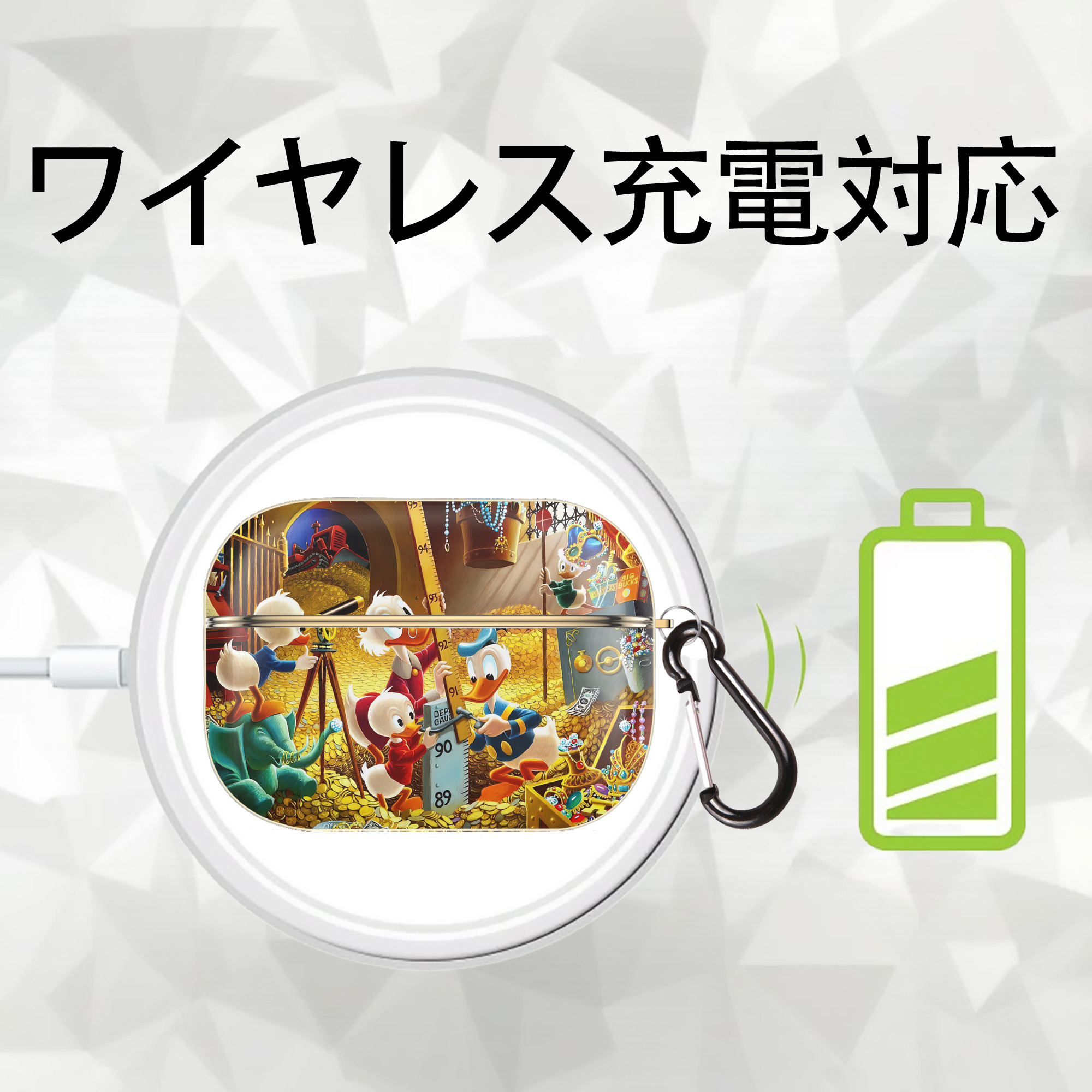 ミッキーマウス Mickey Mouse 【AirPods Pro用】ハードシェル保護ケース｜耐衝撃・防指紋・カラビナ付き商品仕様