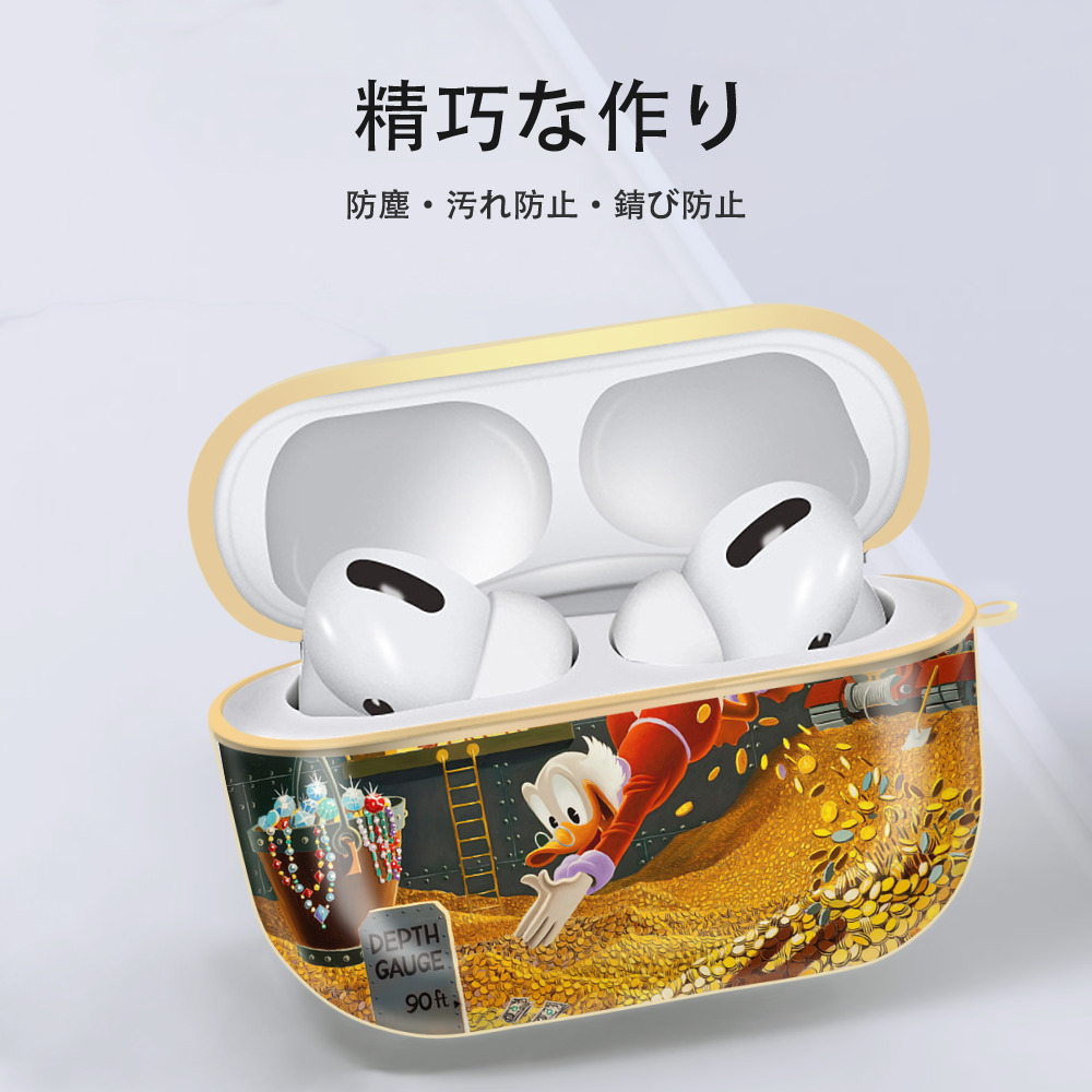 ミッキーマウス Mickey Mouse 【AirPods Pro用】ハードシェル保護ケース｜耐衝撃・防指紋・カラビナ付き商品仕様