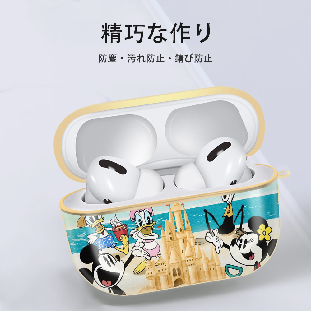 ミッキーマウス Mickey Mouse 【AirPods Pro用】ハードシェル保護ケース｜耐衝撃・防指紋・カラビナ付き商品仕様