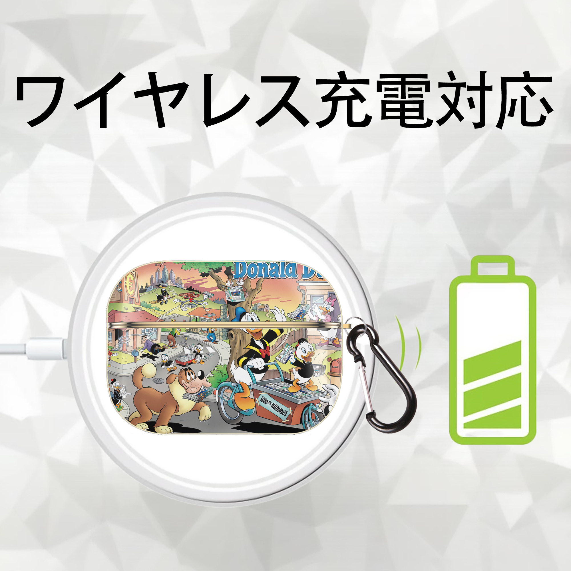 ミッキーマウス Mickey Mouse 【AirPods Pro用】ハードシェル保護ケース｜耐衝撃・防指紋・カラビナ付き商品仕様