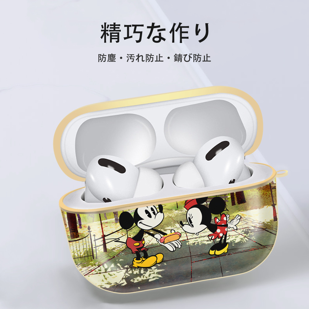 ミッキーマウス Mickey Mouse 【AirPods Pro用】ハードシェル保護ケース｜耐衝撃・防指紋・カラビナ付き商品仕様