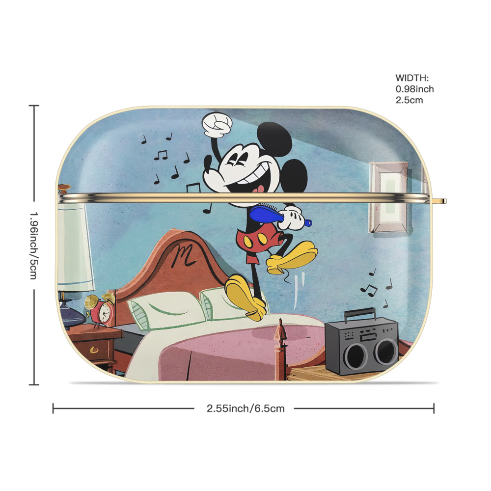 ミッキーマウス Mickey Mouse 【AirPods Pro用】ハードシェル保護ケース｜耐衝撃・防指紋・カラビナ付き商品仕様