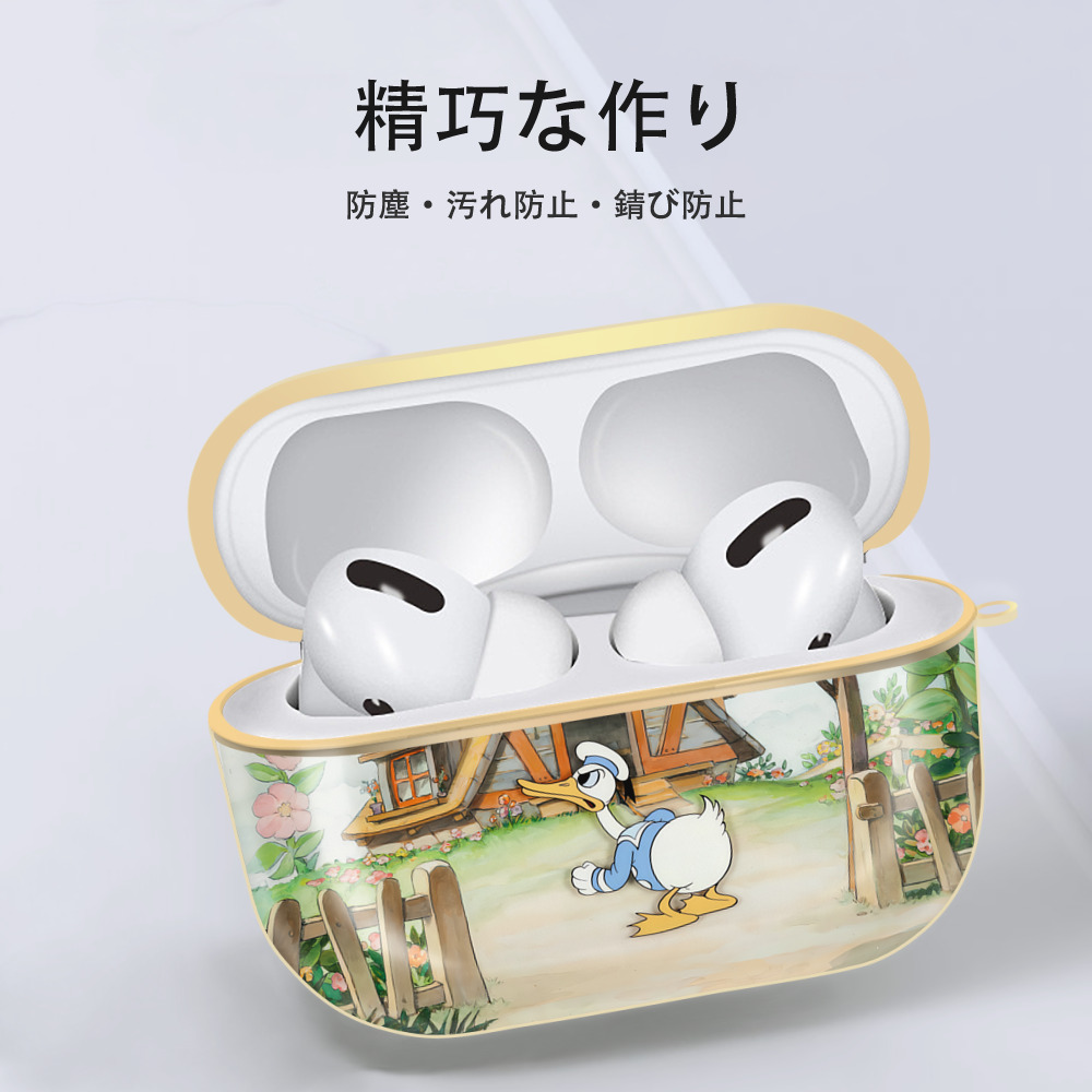 ミッキーマウス Mickey Mouse 【AirPods Pro用】ハードシェル保護ケース｜耐衝撃・防指紋・カラビナ付き商品仕様