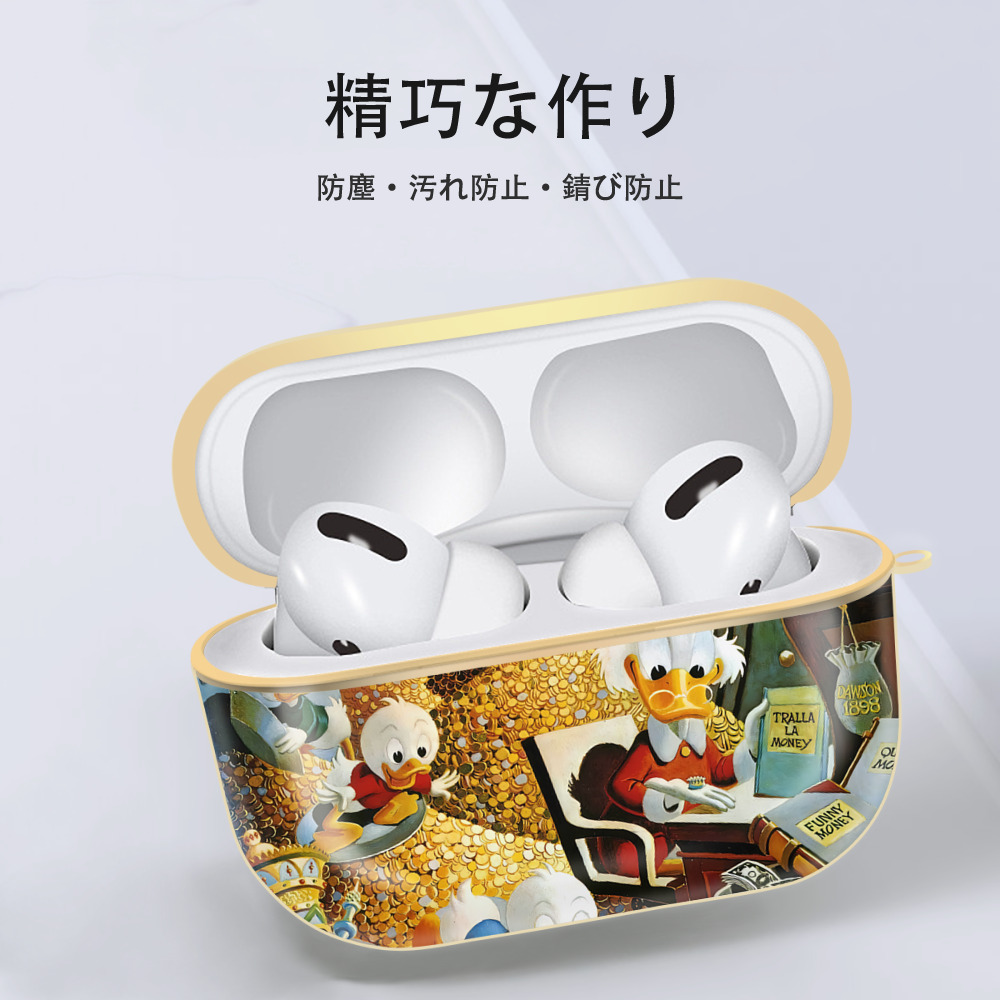 ミッキーマウス Mickey Mouse 【AirPods Pro用】ハードシェル保護ケース｜耐衝撃・防指紋・カラビナ付き商品仕様
