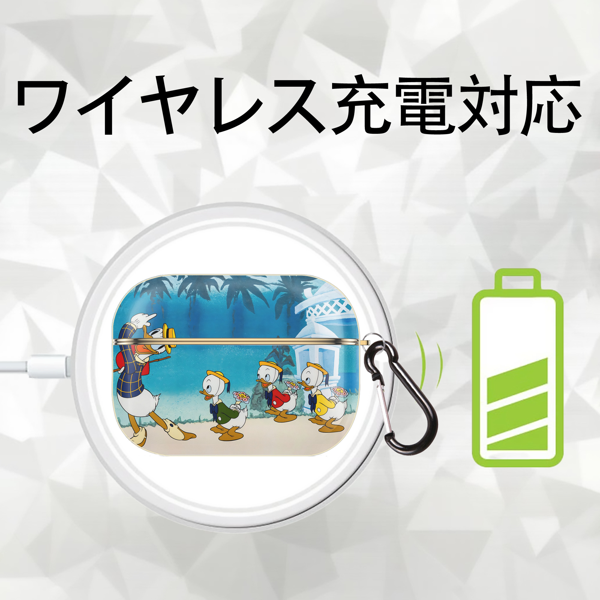 ミッキーマウス Mickey Mouse 【AirPods Pro用】ハードシェル保護ケース｜耐衝撃・防指紋・カラビナ付き商品仕様