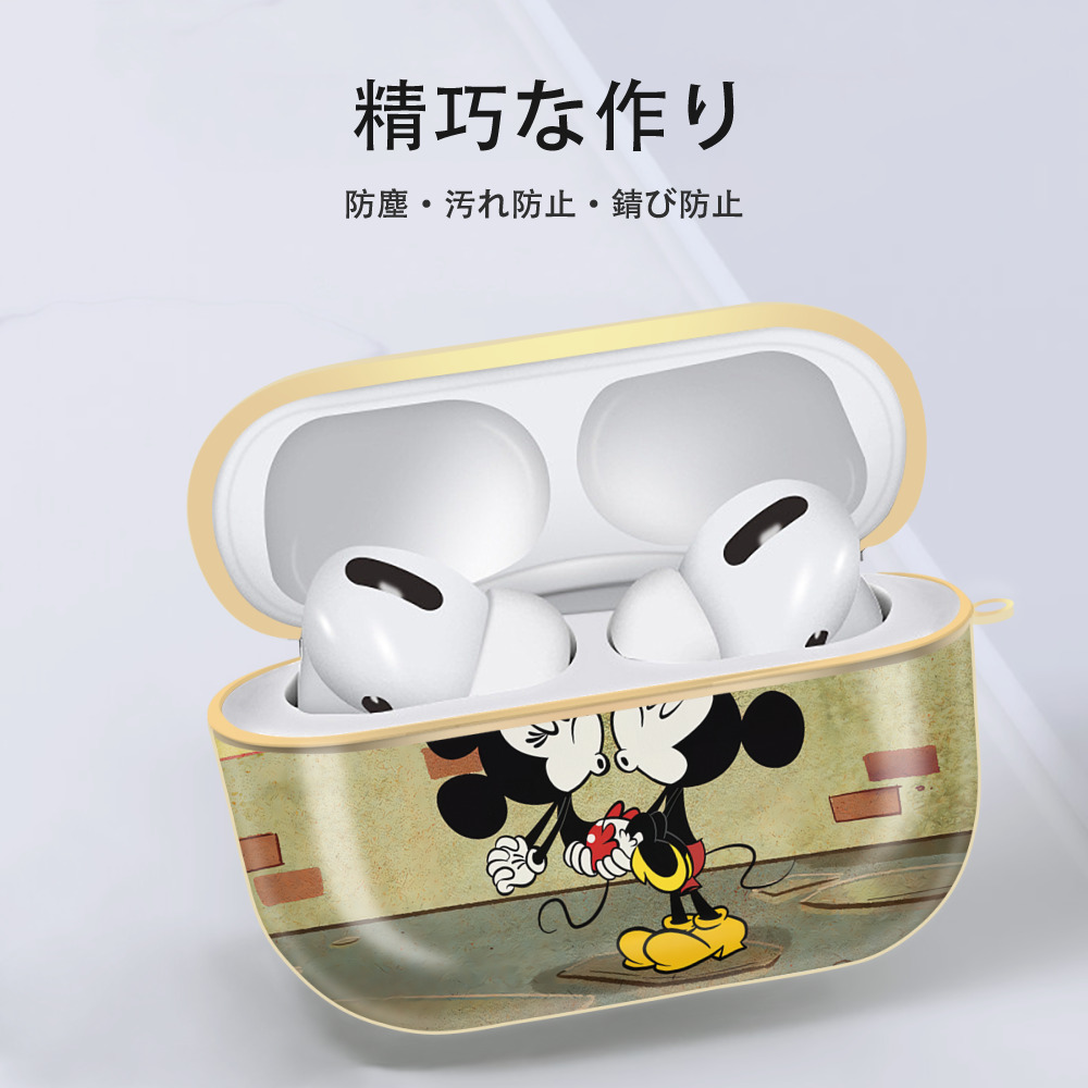 ミッキーマウス Mickey Mouse 【AirPods Pro用】ハードシェル保護ケース｜耐衝撃・防指紋・カラビナ付き商品仕様