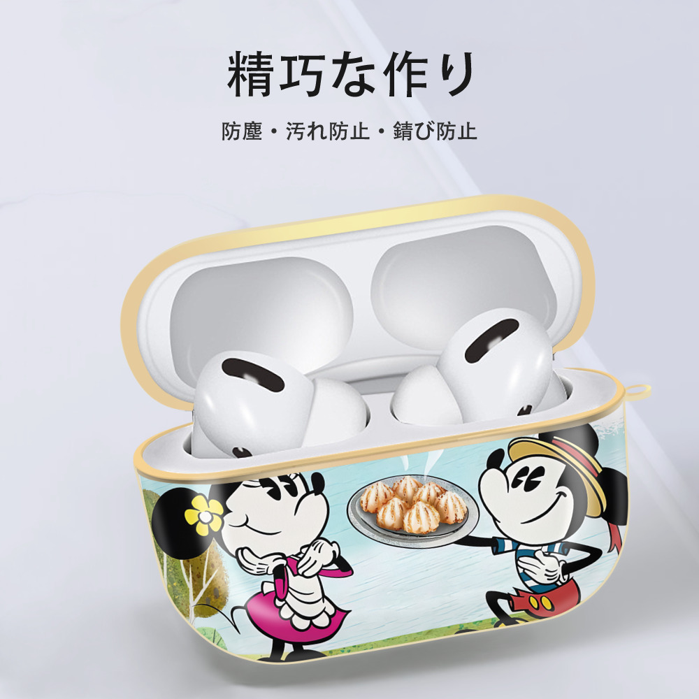 ミッキーマウス Mickey Mouse 【AirPods Pro用】ハードシェル保護ケース｜耐衝撃・防指紋・カラビナ付き商品仕様