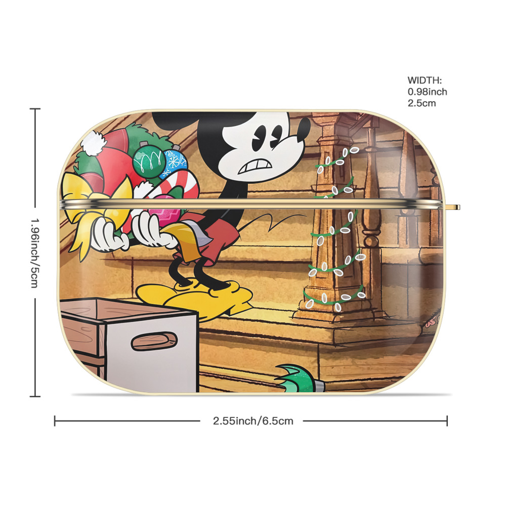ミッキーマウス Mickey Mouse 【AirPods Pro用】ハードシェル保護ケース｜耐衝撃・防指紋・カラビナ付き商品仕様