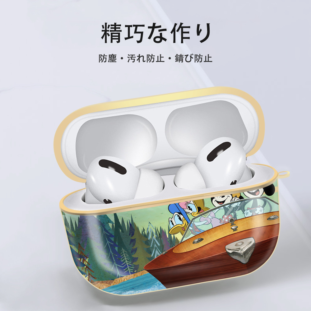 ミッキーマウス Mickey Mouse 【AirPods Pro用】ハードシェル保護ケース｜耐衝撃・防指紋・カラビナ付き商品仕様