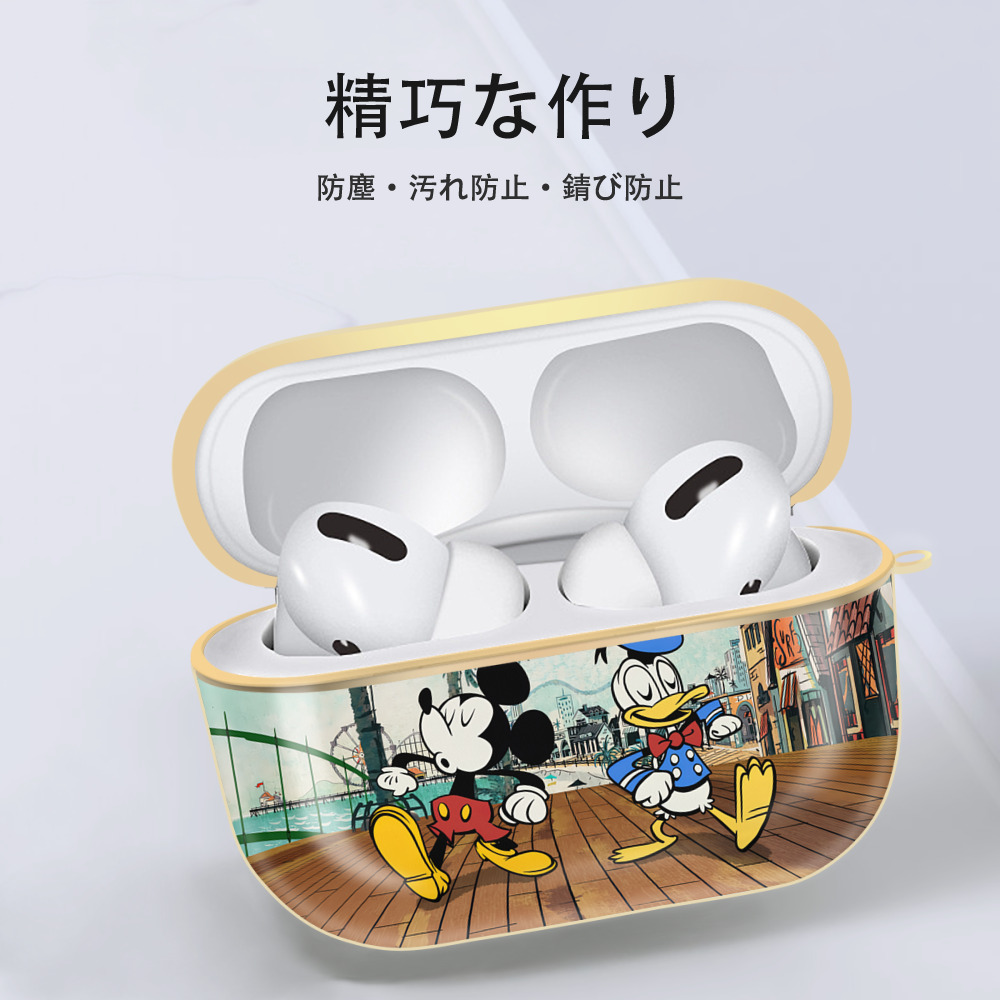 ミッキーマウス Mickey Mouse 【AirPods Pro用】ハードシェル保護ケース｜耐衝撃・防指紋・カラビナ付き商品仕様