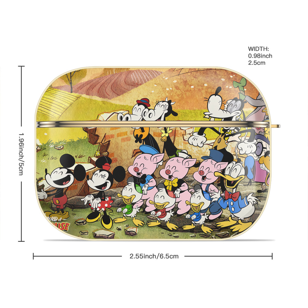 ミッキーマウス Mickey Mouse 【AirPods Pro用】ハードシェル保護ケース｜耐衝撃・防指紋・カラビナ付き商品仕様