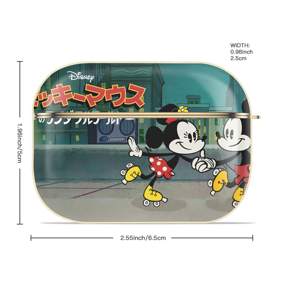 ミッキーマウス Mickey Mouse 【AirPods Pro用】ハードシェル保護ケース｜耐衝撃・防指紋・カラビナ付き商品仕様