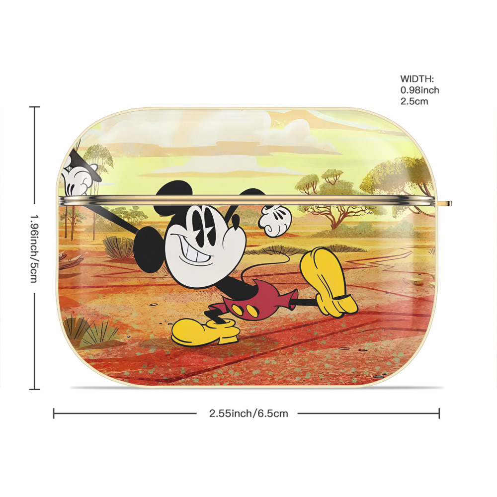 ミッキーマウス Mickey Mouse 【AirPods Pro用】ハードシェル保護ケース｜耐衝撃・防指紋・カラビナ付き商品仕様