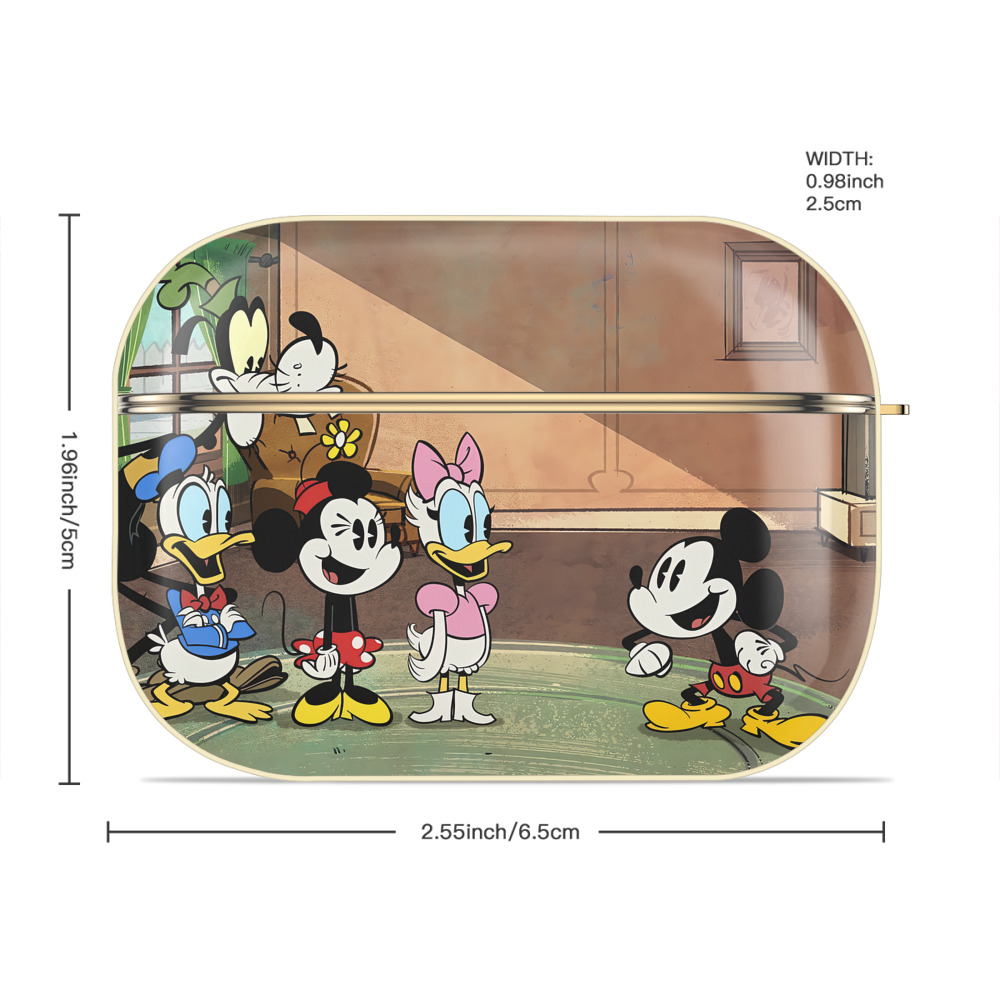 ミッキーマウス Mickey Mouse 【AirPods Pro用】ハードシェル保護ケース｜耐衝撃・防指紋・カラビナ付き商品仕様