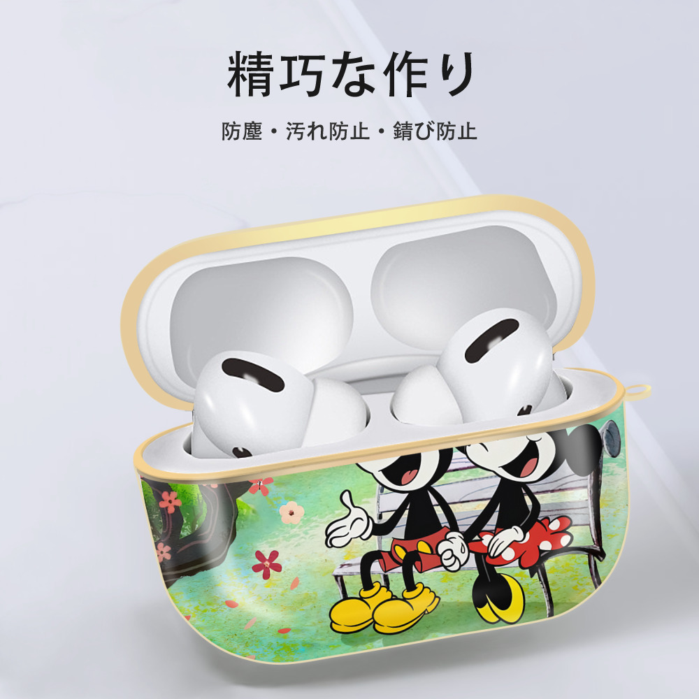 ミッキーマウス Mickey Mouse 【AirPods Pro用】ハードシェル保護ケース｜耐衝撃・防指紋・カラビナ付き商品仕様