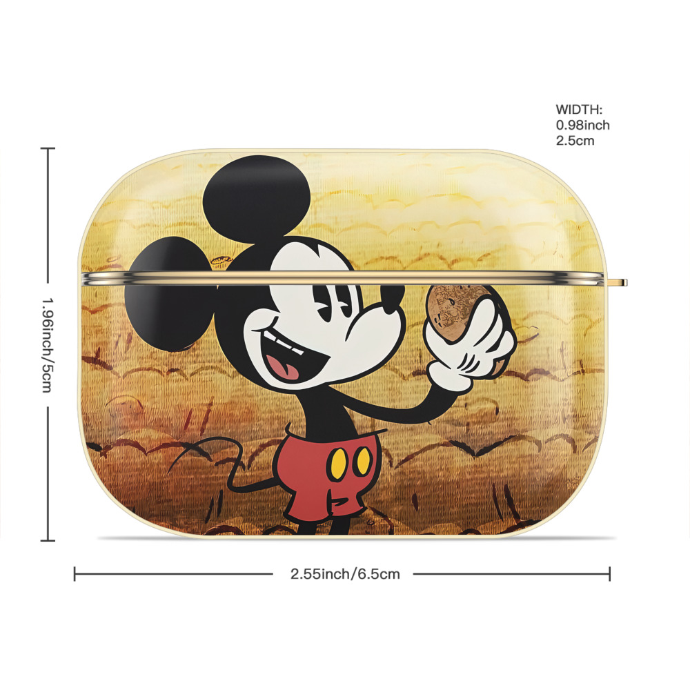 ミッキーマウス Mickey Mouse 【AirPods Pro用】ハードシェル保護ケース｜耐衝撃・防指紋・カラビナ付き商品仕様