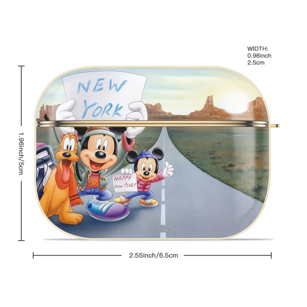 ミッキーマウス Mickey Mouse 【AirPods Pro用】ハードシェル保護ケース｜耐衝撃・防指紋・カラビナ付き商品仕様