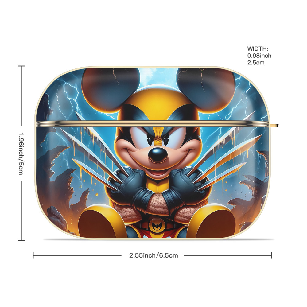 ミッキーマウス Mickey Mouse 【AirPods Pro用】ハードシェル保護ケース｜耐衝撃・防指紋・カラビナ付き商品仕様