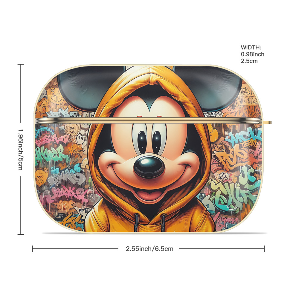 ミッキーマウス Mickey Mouse 【AirPods Pro用】ハードシェル保護ケース｜耐衝撃・防指紋・カラビナ付き商品仕様