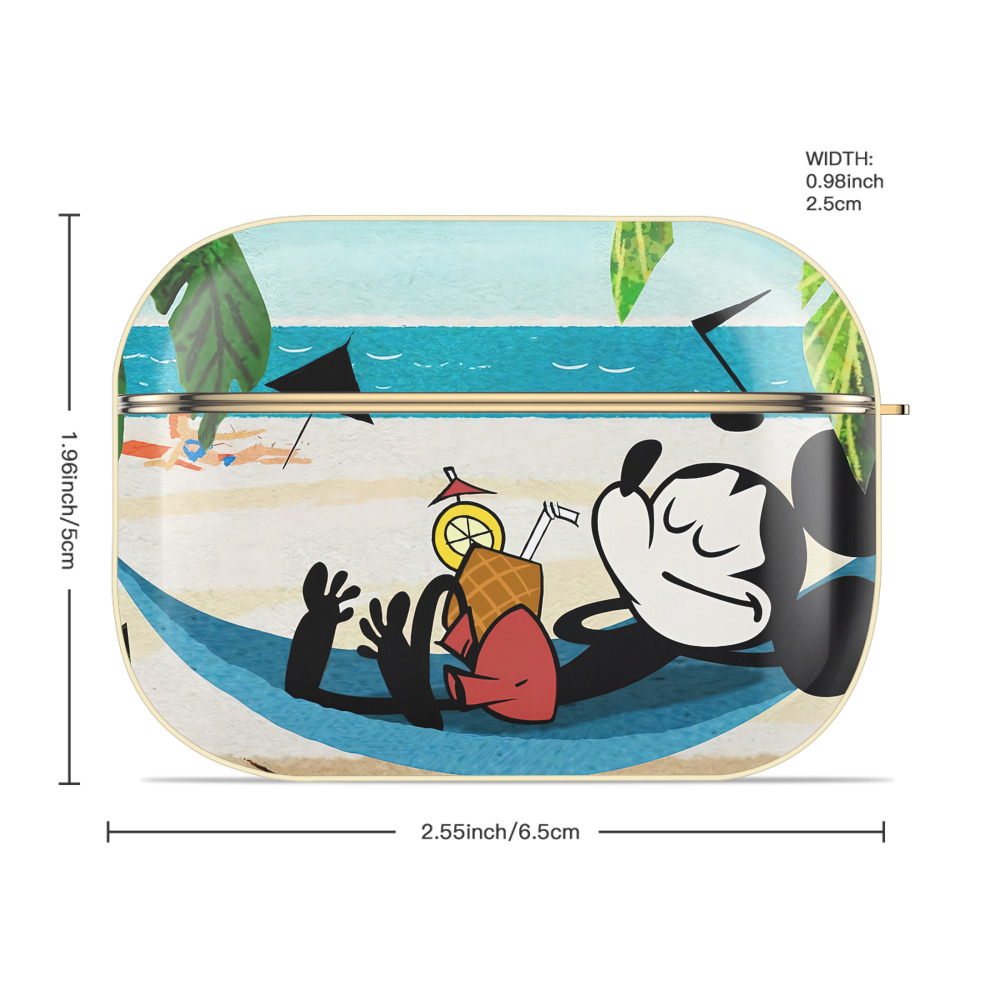 ミッキーマウス Mickey Mouse 【AirPods Pro用】ハードシェル保護ケース｜耐衝撃・防指紋・カラビナ付き商品仕様