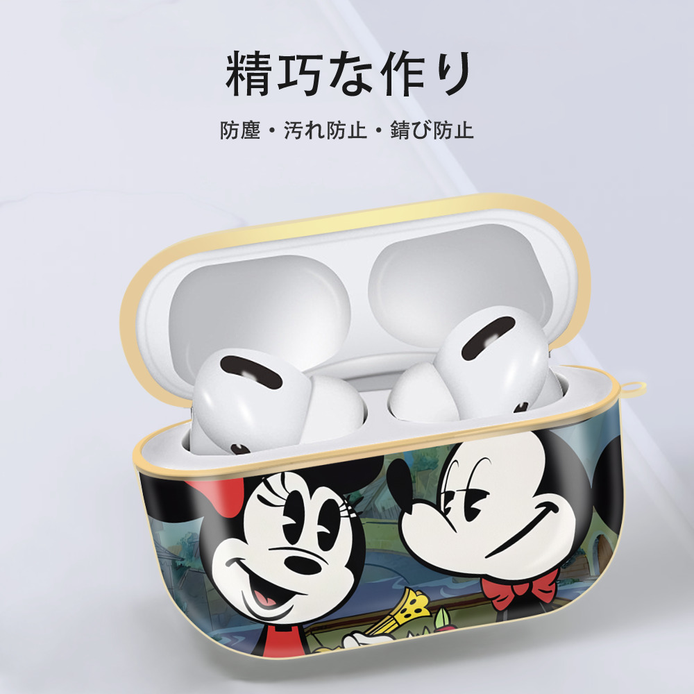 ミッキーマウス Mickey Mouse 【AirPods Pro用】ハードシェル保護ケース｜耐衝撃・防指紋・カラビナ付き商品仕様