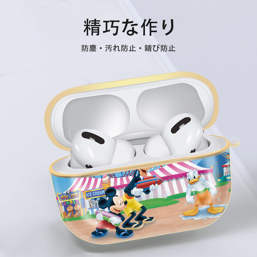 ミッキーマウス Mickey Mouse 【AirPods Pro用】ハードシェル保護ケース｜耐衝撃・防指紋・カラビナ付き商品仕様