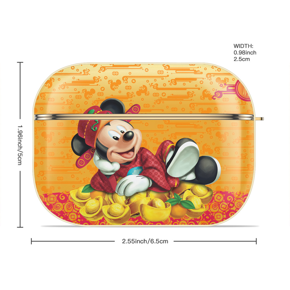 ミッキーマウス Mickey Mouse 【AirPods Pro用】ハードシェル保護ケース｜耐衝撃・防指紋・カラビナ付き商品仕様