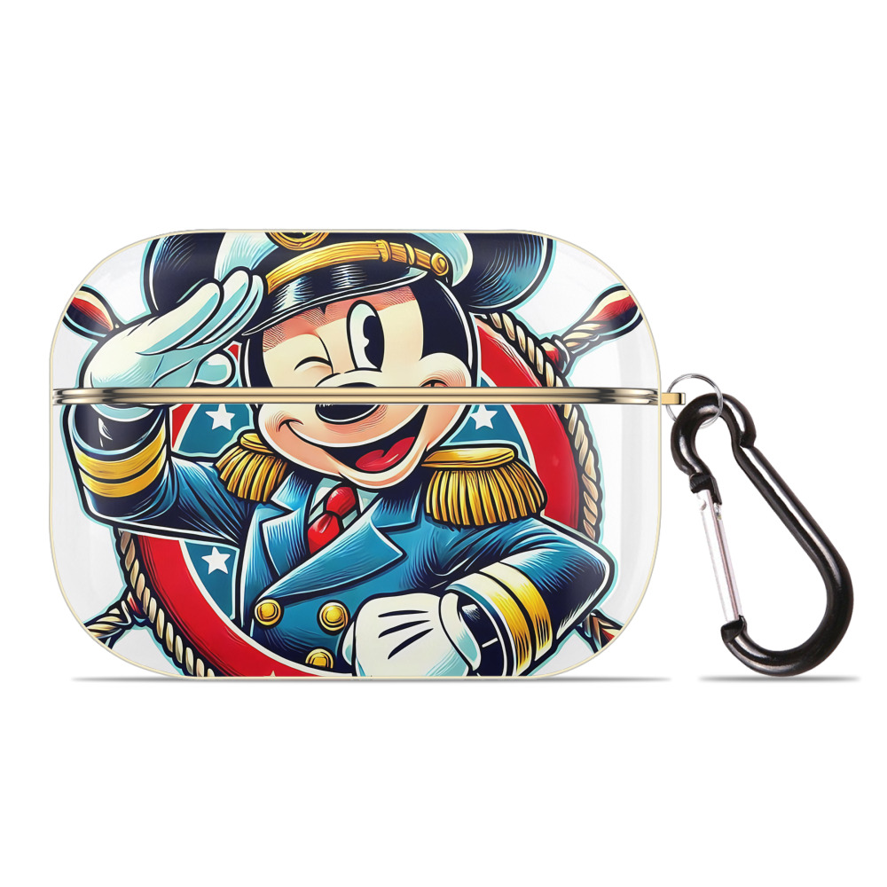 （画像用） ミッキーマウス Mickey Mouse 【AirPods Pro用】ハードシェル保護ケース｜耐衝撃・防指紋・カラビナ付き商品仕様