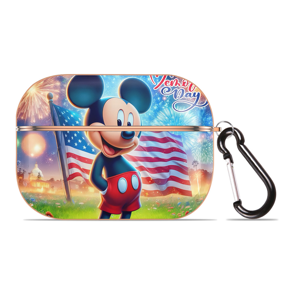 （画像用） ミッキーマウス Mickey Mouse 【AirPods Pro用】ハードシェル保護ケース｜耐衝撃・防指紋・カラビナ付き商品仕様