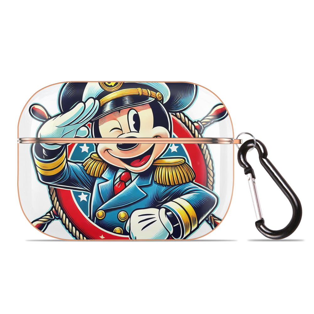 （画像用） ミッキーマウス Mickey Mouse 【AirPods Pro用】ハードシェル保護ケース｜耐衝撃・防指紋・カラビナ付き商品仕様