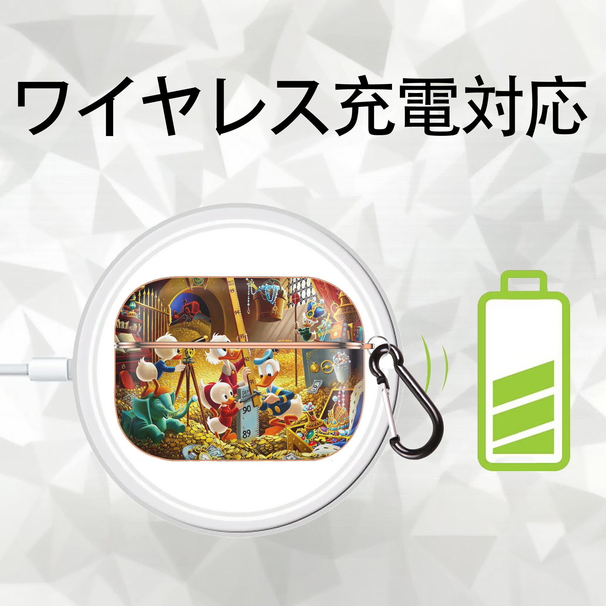 ミッキーマウス Mickey Mouse 【AirPods Pro用】ハードシェル保護ケース｜耐衝撃・防指紋・カラビナ付き商品仕様