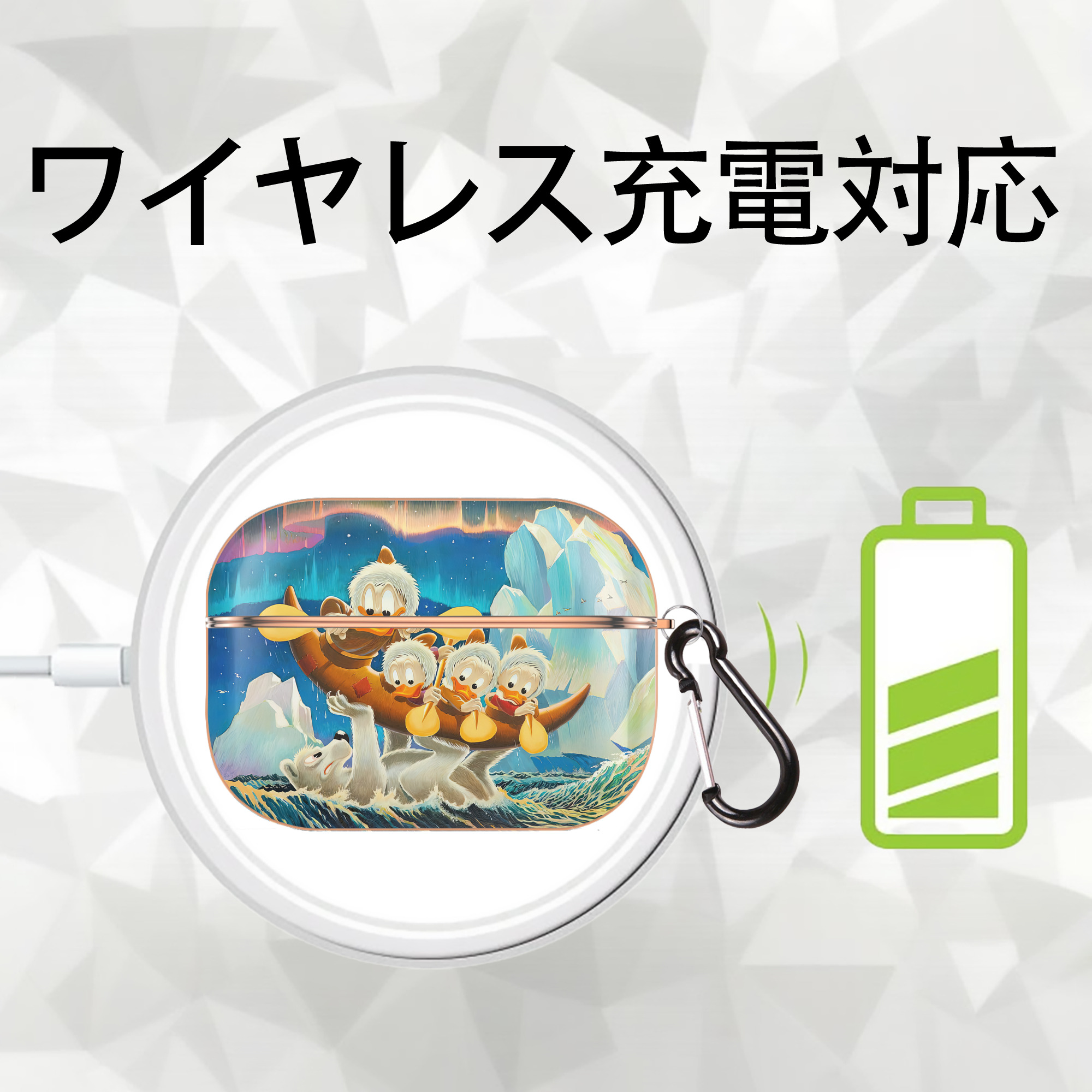 ミッキーマウス Mickey Mouse 【AirPods Pro用】ハードシェル保護ケース｜耐衝撃・防指紋・カラビナ付き商品仕様